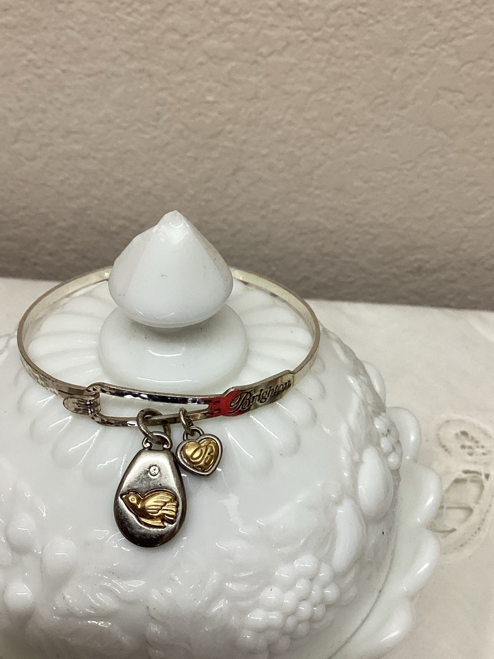 Brighton Two-Tone Silver and Gold Charm Bangle